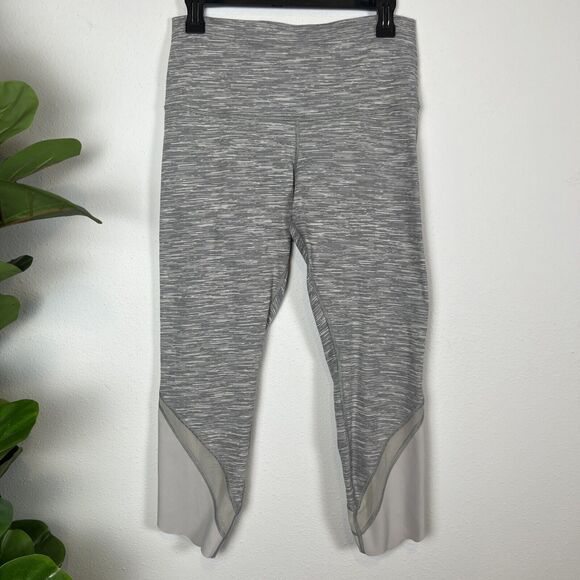 Lululemon Leggings Womens 8 29" W Wunder Under Scalloped Hem High Rise Crop Gray - Picture 1 of 15